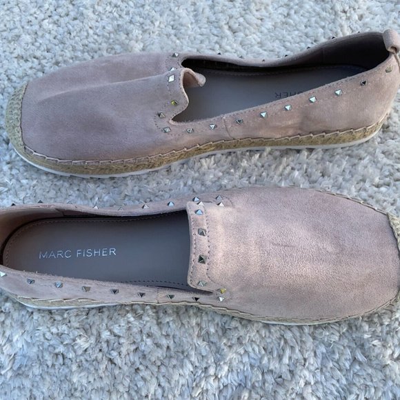 Marc Fisher Women shoes sandals Light pink Suede fabric Slip On Size US 9.5 - Picture 8 of 11